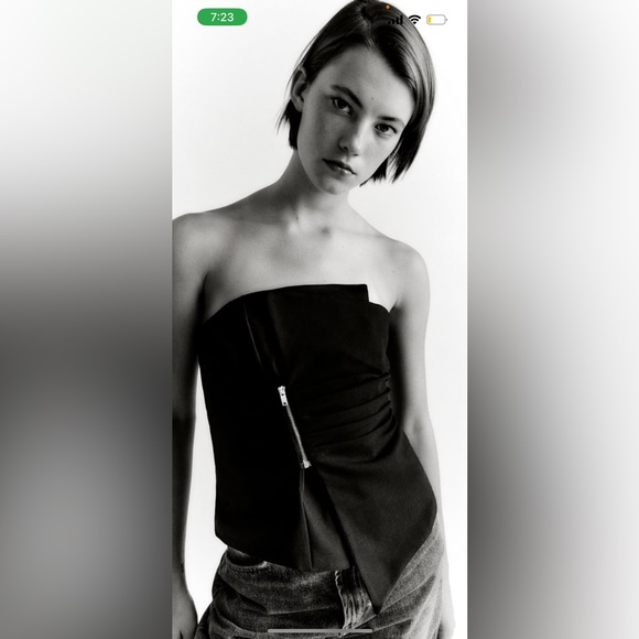 Zara Tops Zara Zippered Asymmetric Top Poshmark